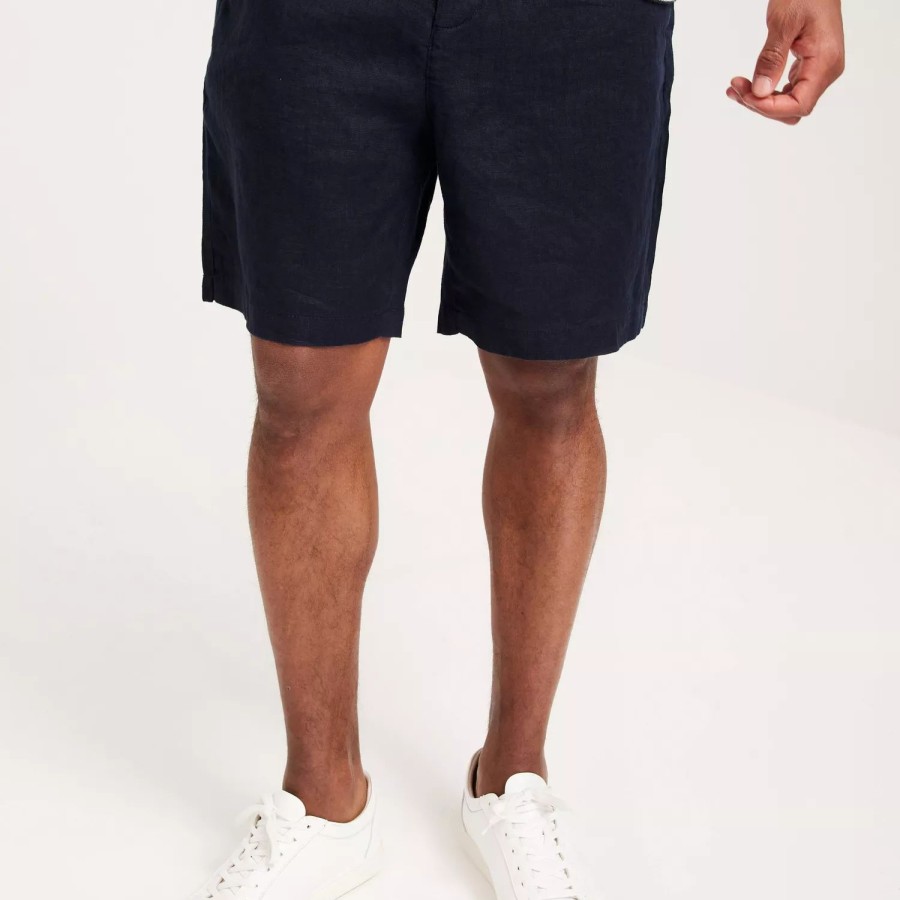 Toj Gant | Linen Drawstring Shorts Evening Blue