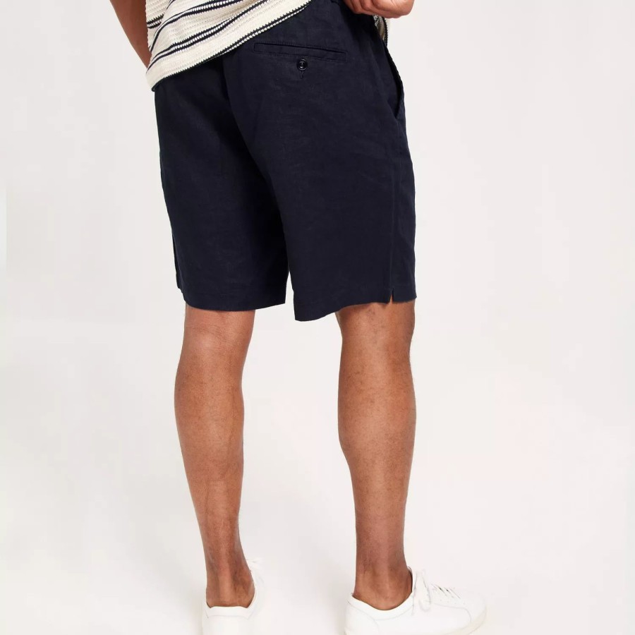 Toj Gant | Linen Drawstring Shorts Evening Blue