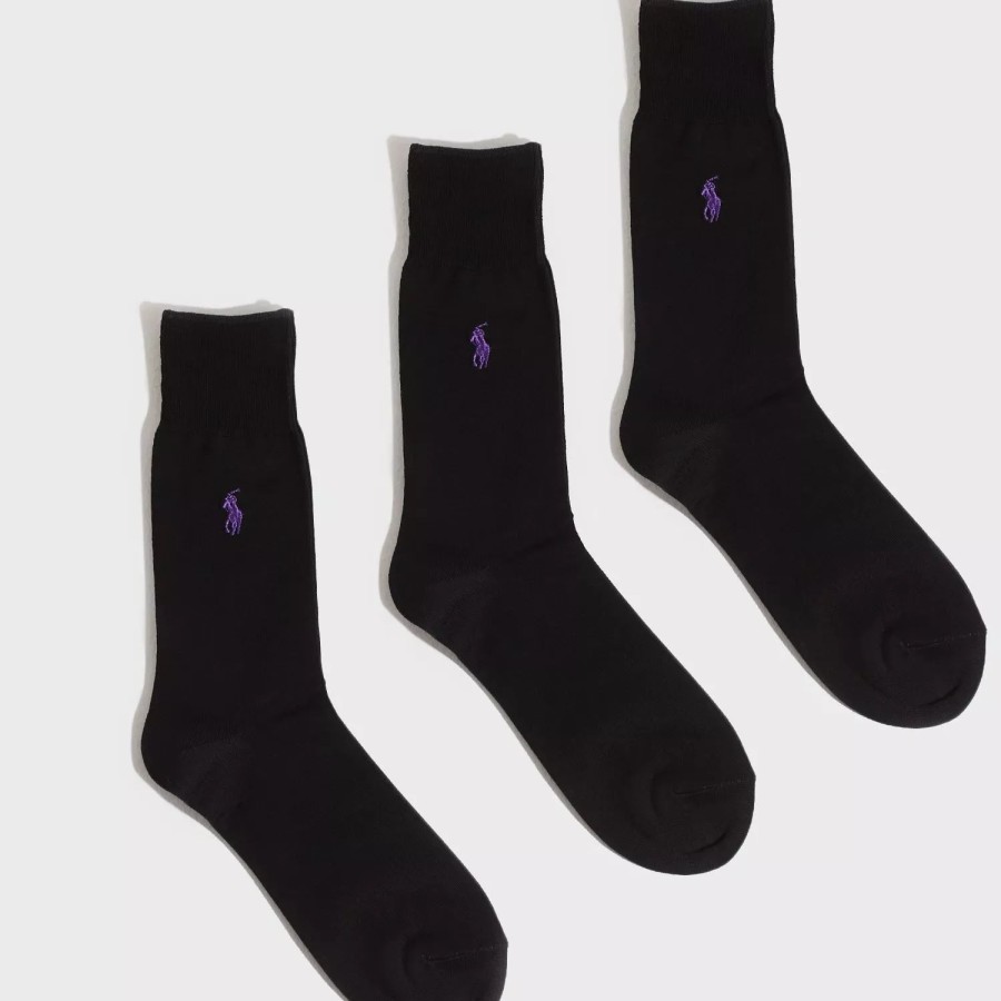 Toj Polo Ralph Lauren | Mercerized Socks 3-Pack Black