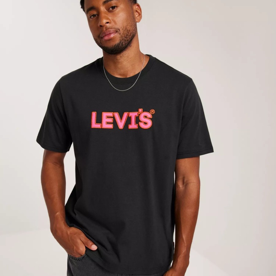 Toj Levi's | Ss Relaxed Fit Tee Headline Lo Black