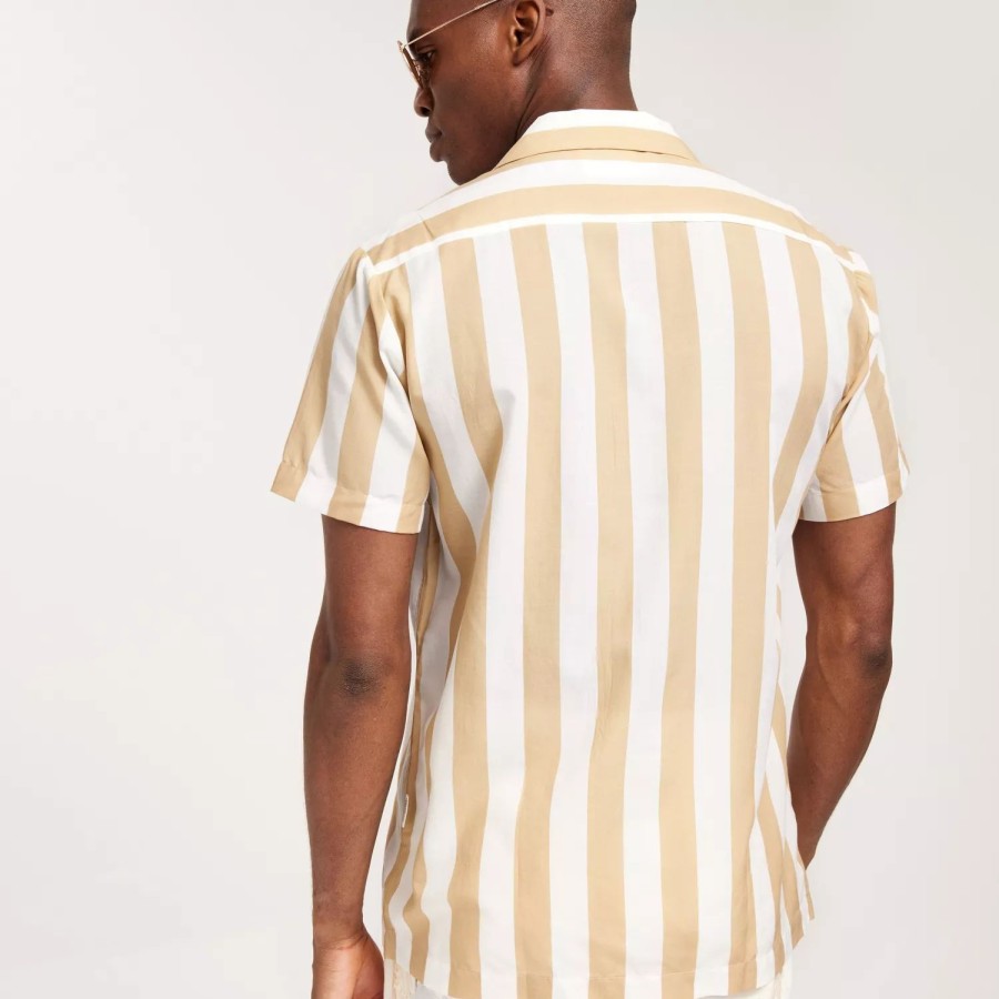 Toj Selected Homme | Slhreg-Air Shirt Ss Mix W Incense Stripes