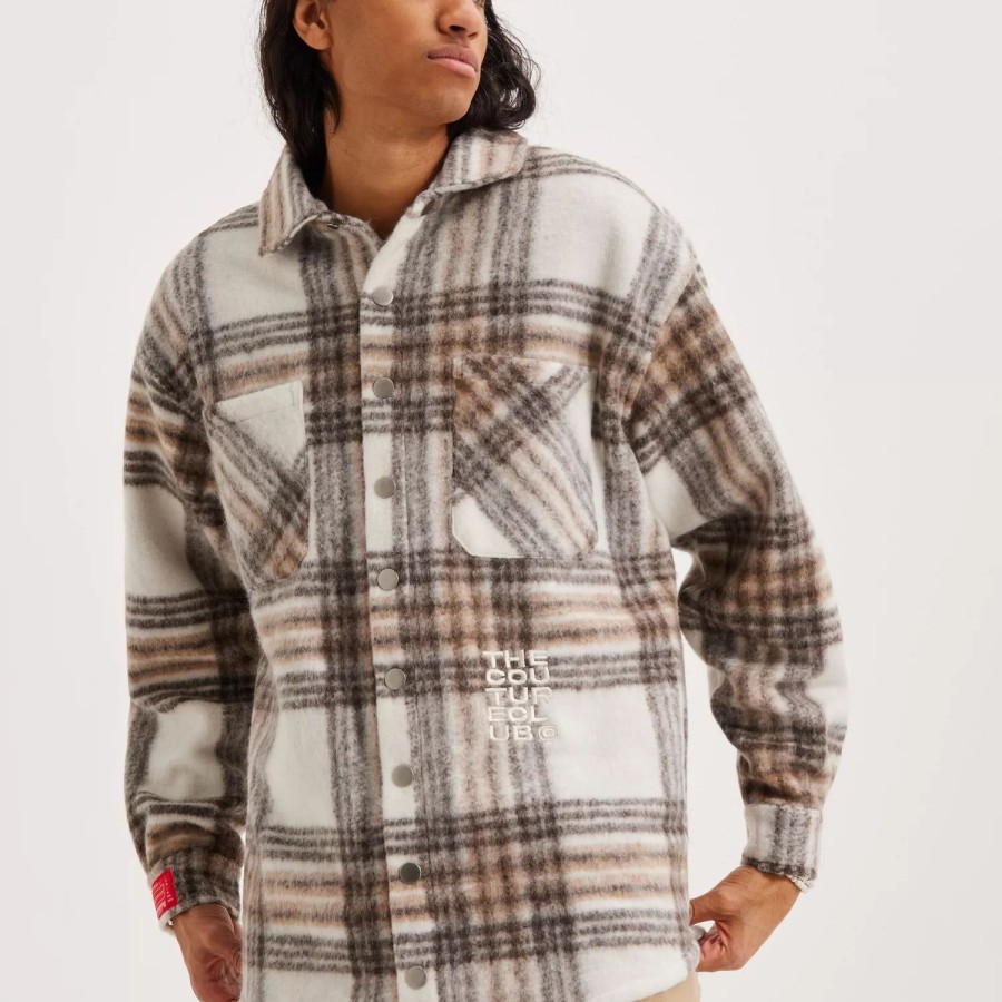 Toj The Couture Club | Brushed Check Shacket Beige