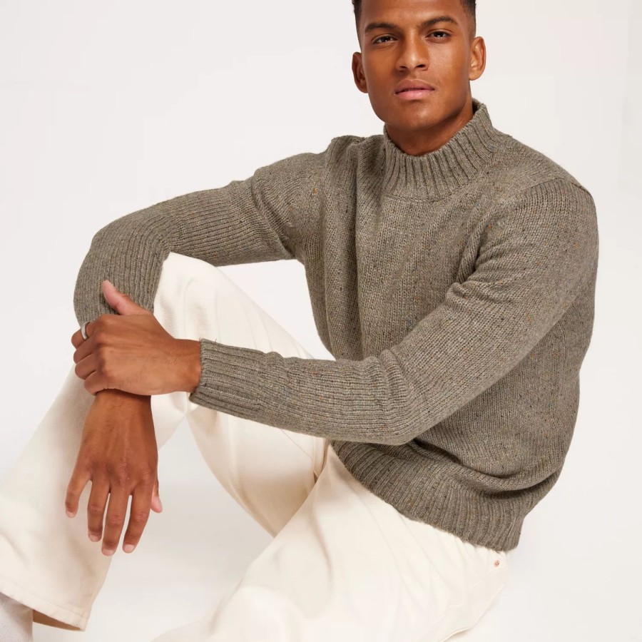 Toj Jack & Jones | Jjnolan Knit Mock Neck Otter Multi Neps