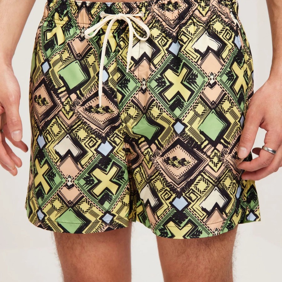 Toj Selected Homme | Slhdane Aop Swimshorts W Pink Sand Graphic